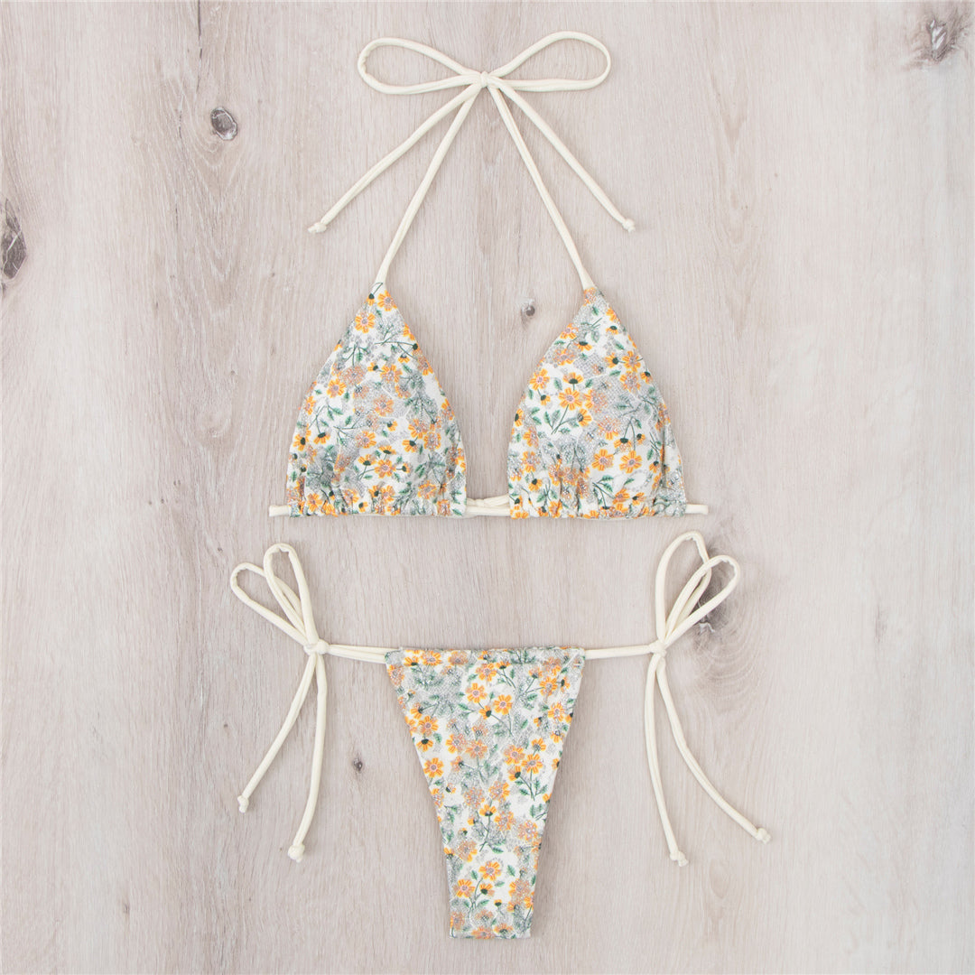 Regina Printed Halter Strappy Bikini