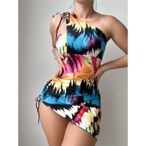 Tammy With Dress Printed Bandeau Bikini