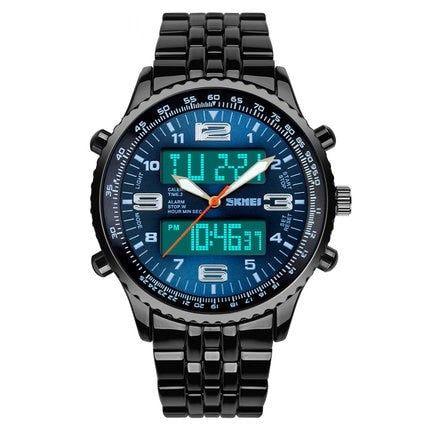 Men Outdoor Sport Watch Alarm Chrono Calendar Waterproof 3Bar Back Light Dual Display Wristwatches 1032