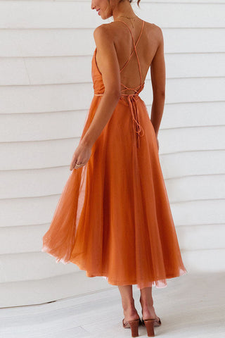 Tonight's the Night Lace Dress - Orange