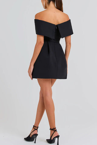 Belted off-shoulder dress
