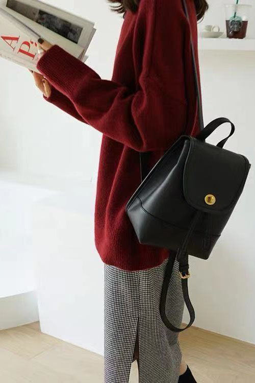 Suéter de cuello alto Suéter de punto de base holgada