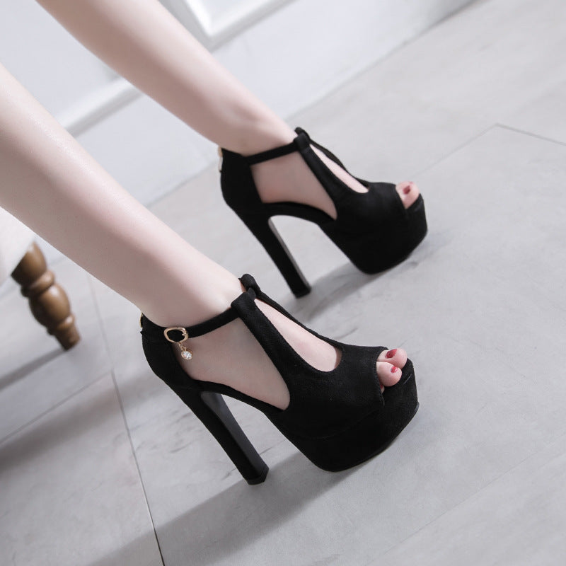 Innovative Women's Korean Chunky Waterproof Platform Heels