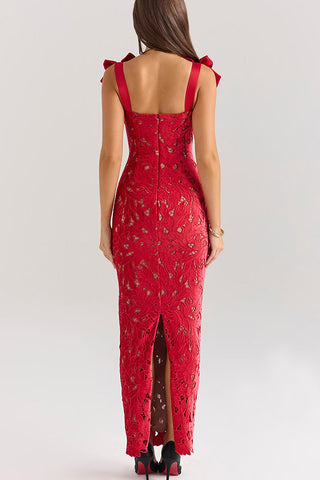 Lace bow hip dress