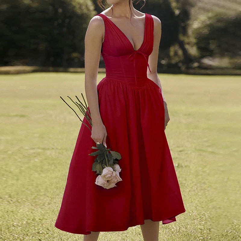 Backless Printed Halter Dress