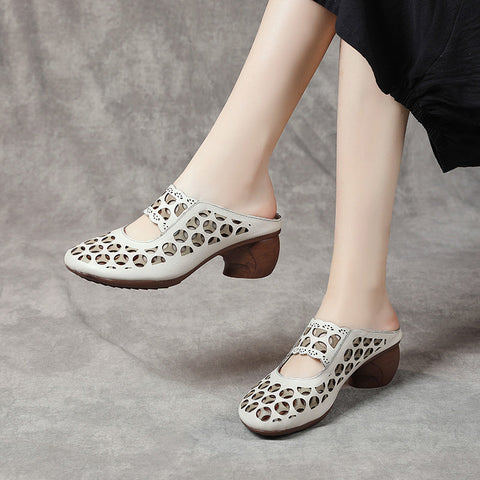 Women's Outer Wear Summer Mid Soft Bottom Ethnic Heels