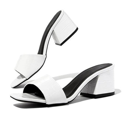 Women's Large Size Thick High Square Heels