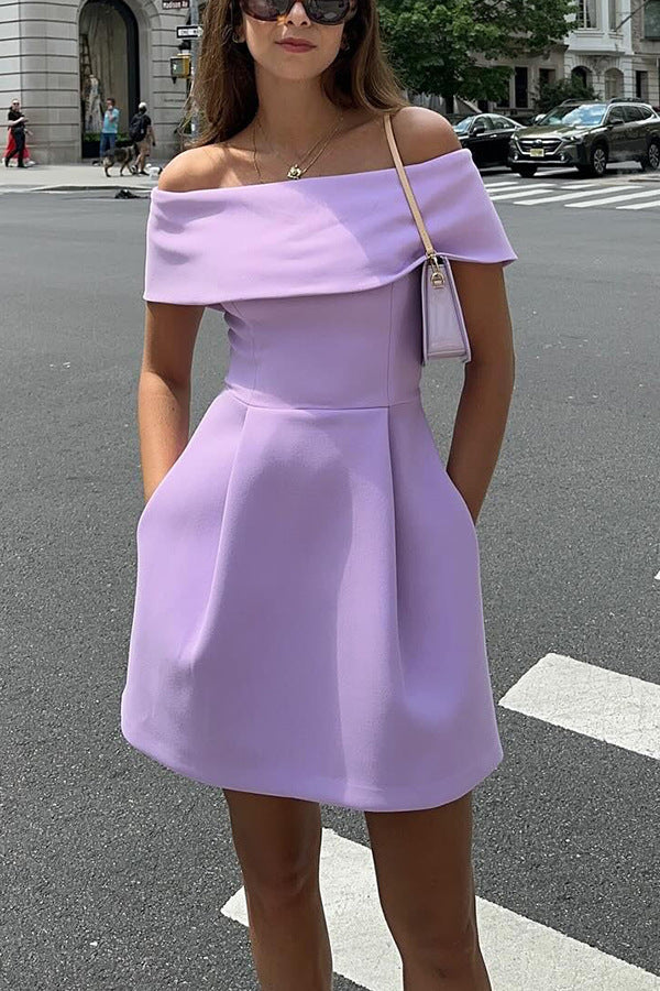Belted off-shoulder dress