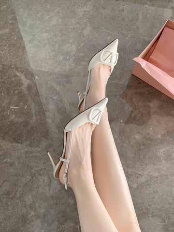 Women's Mom French Style Summer Pointed Toe Heels