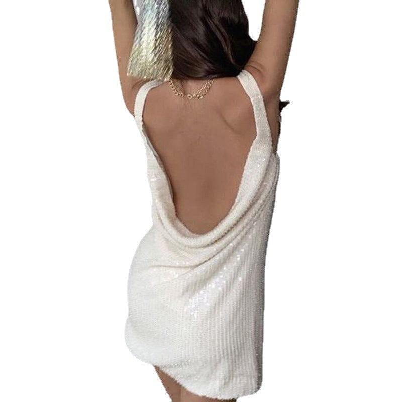 Sequined Hip-Hugging Evening Dress