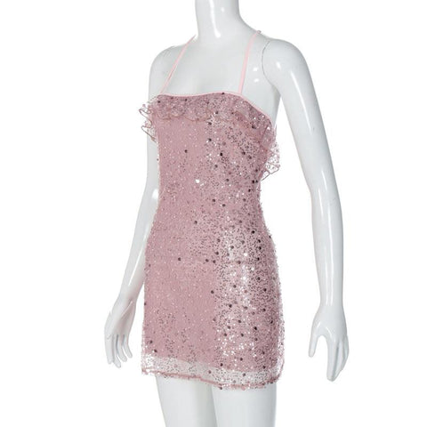 Rosy Giggles Sequined Mini Dress