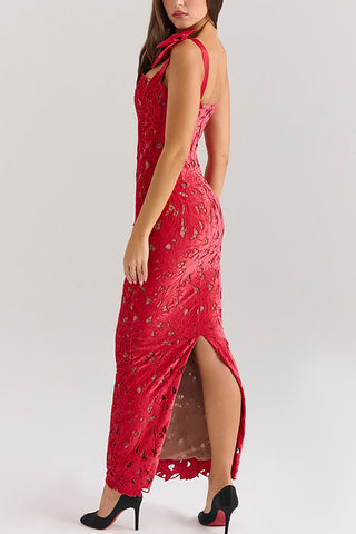 Lace bow hip dress