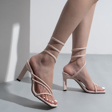 Wrap-around Flip-On Stiletto Sandals