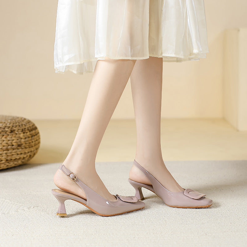 High Toe Box Slingback Fairy Summer Heels