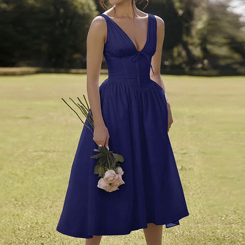 Backless Printed Halter Dress
