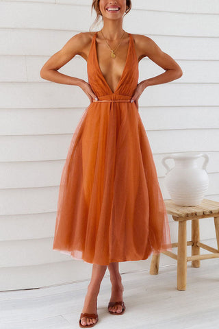 Tonight's the Night Lace Dress - Orange