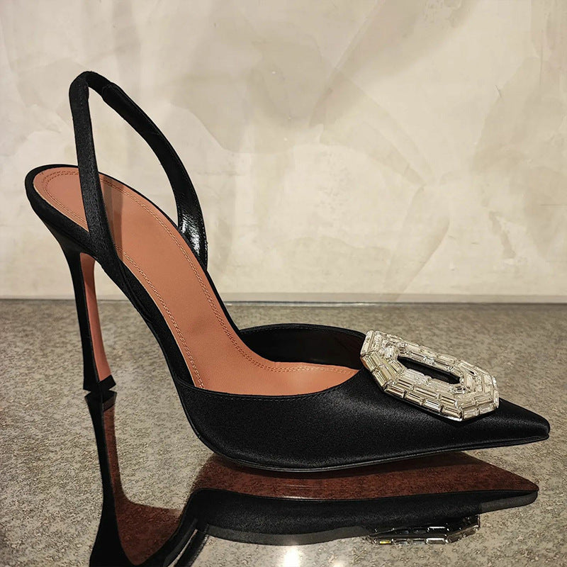 Toe Open Spring Pointed Stiletto Hollow Heels