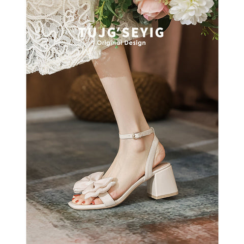 Women's Summer With Bowknot Skirt Fairy Style Heels