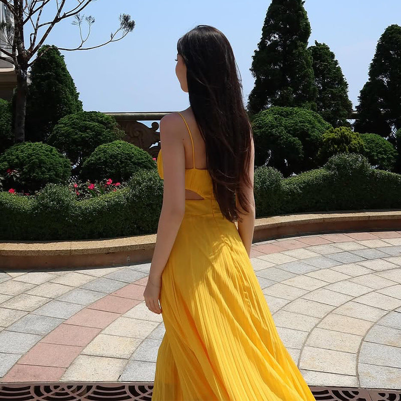 Sleeveless Backless Halter Dress