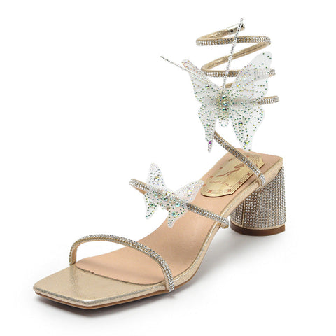 Women's High Summer Chunky Fairy Style Bow Heels