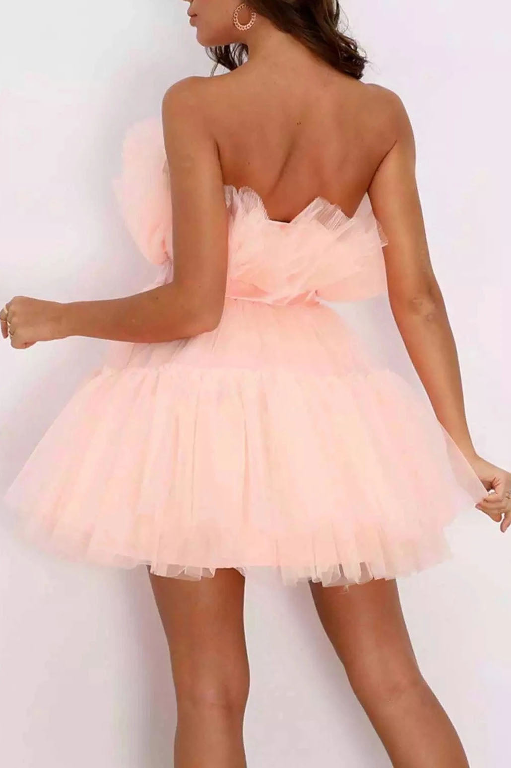 Tube top Mesh Temperament bow tutu Dress