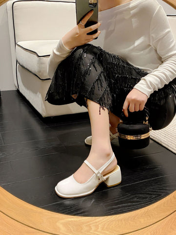 Women's Size Thick Toe Box Inner Match Skirt Heels