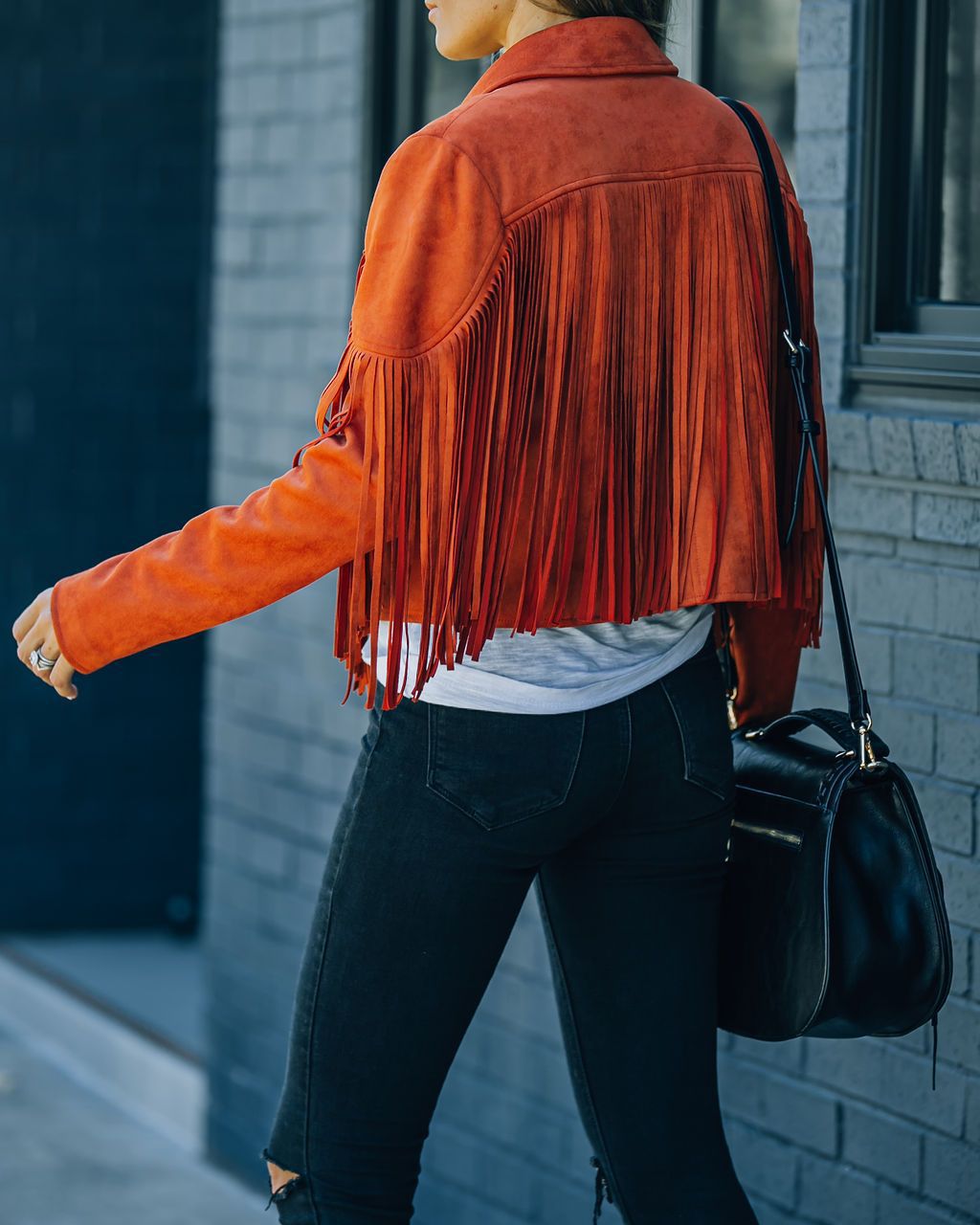 Vintage Lapel Long Sleeve Fringe Cropped Hippie Jacket