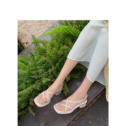 Charming Classic Summer Wind Chunky Flip-flops Heels