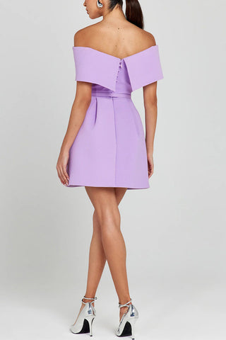 Belted off-shoulder dress