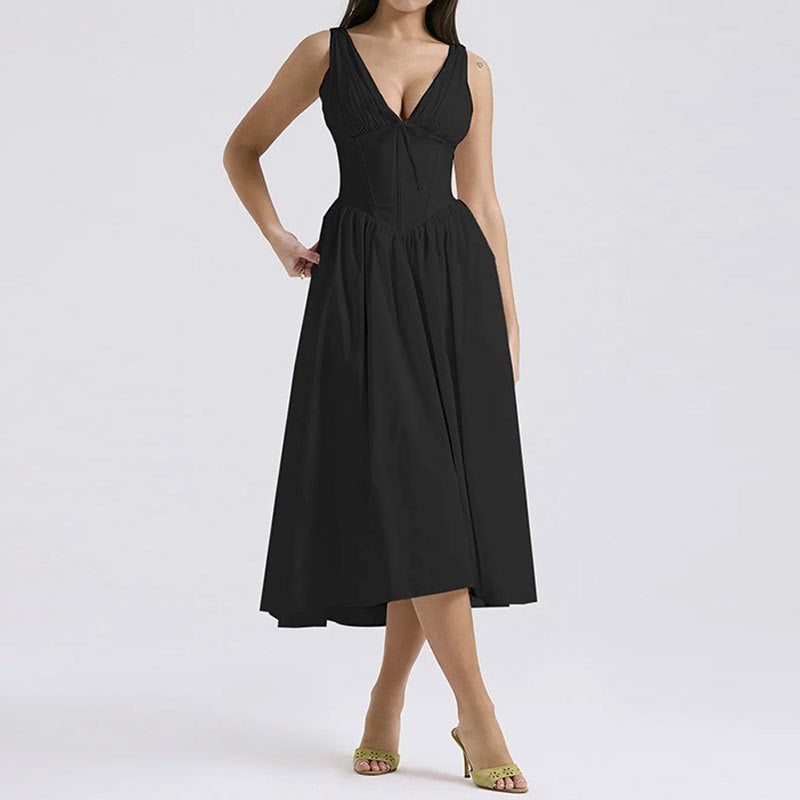 Backless Printed Halter Dress