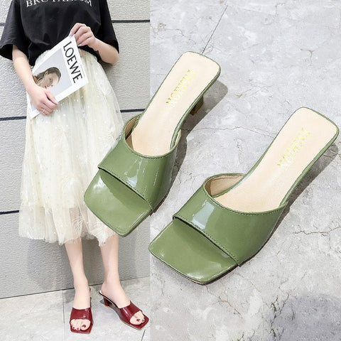 Women's Summer Korean Style Square Toe Heels