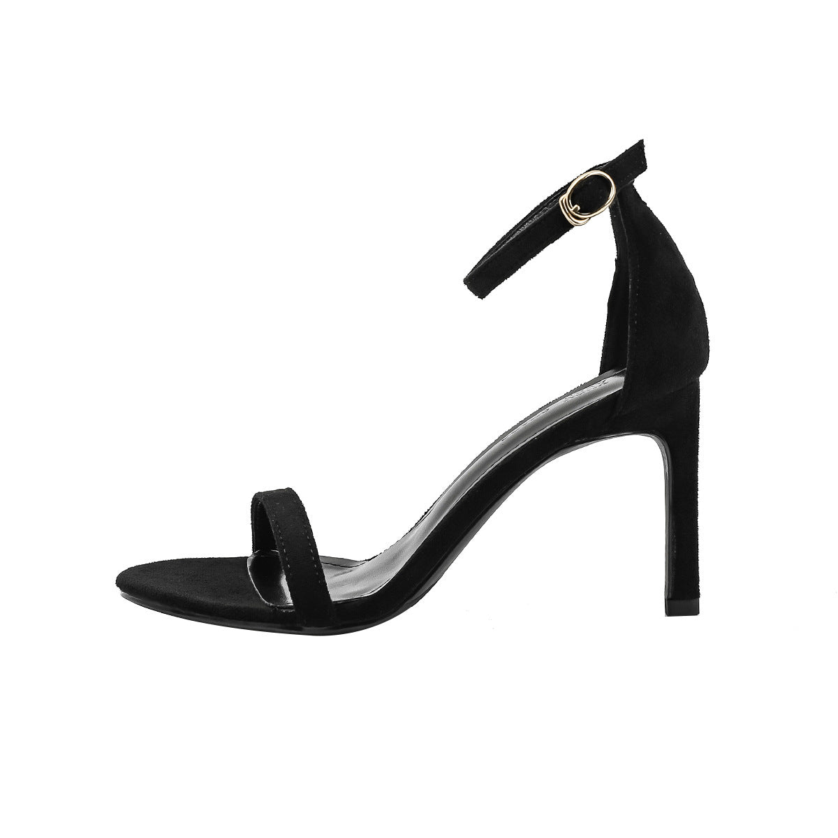 Women's Summer Black Strip Stiletto Niche Fairy Heels