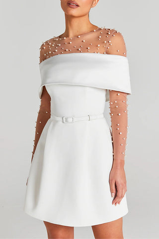 Belted off-shoulder dress