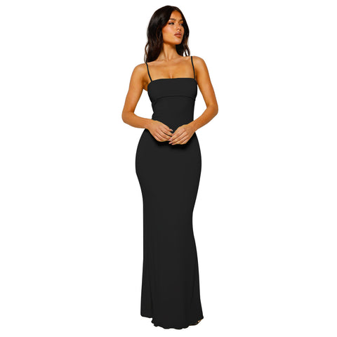 Gathered off-shoulder halter dress