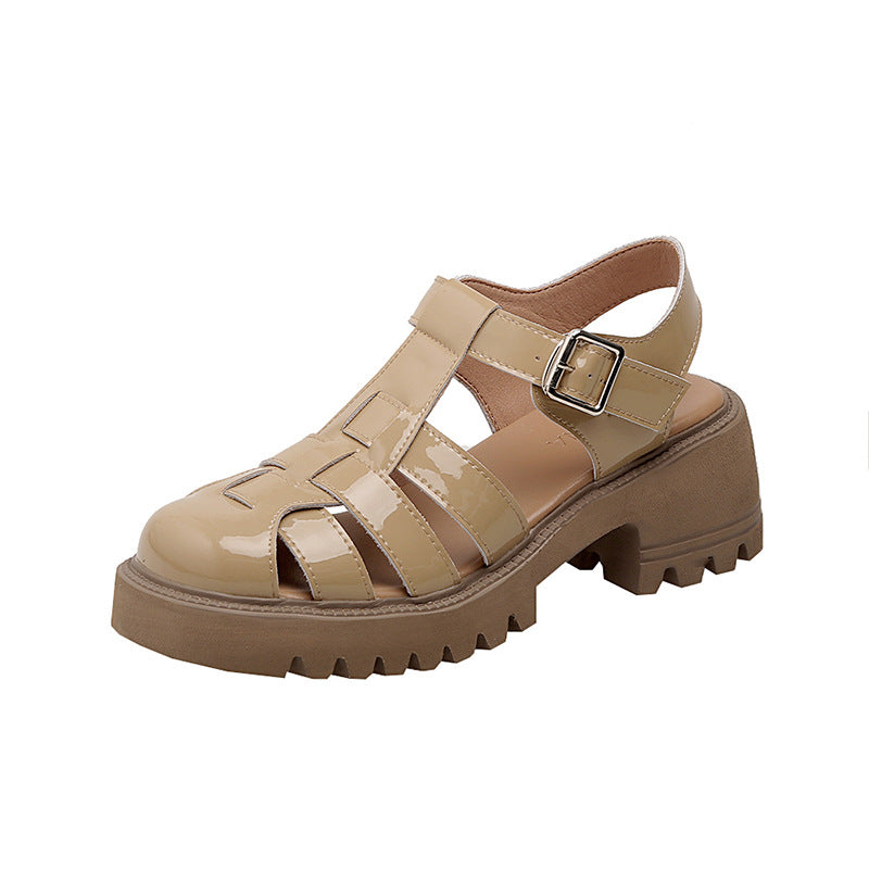 Women's Roman Platform High Toe Box Vintage Heels