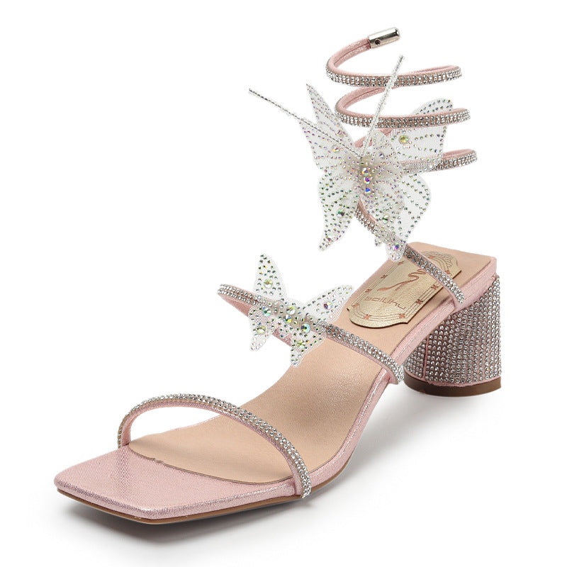 Women's High Summer Chunky Fairy Style Bow Heels