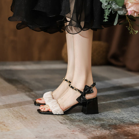 Toe High Fairy Style With Chunky Heels