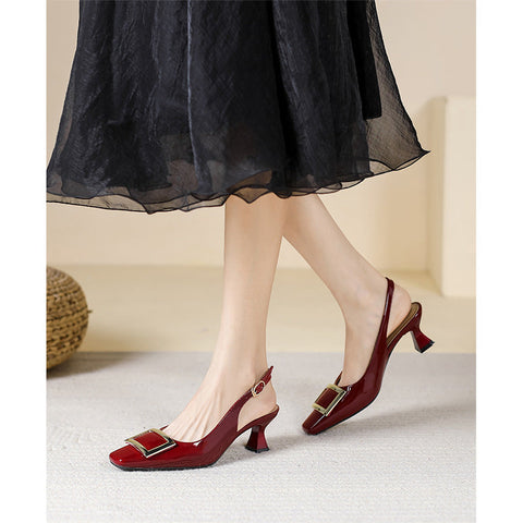 Women's Toe Single-layer Closed Slingback Stiletto Heels