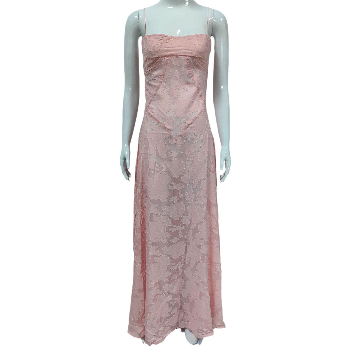 Sheer Fitted Holiday Floral Dress