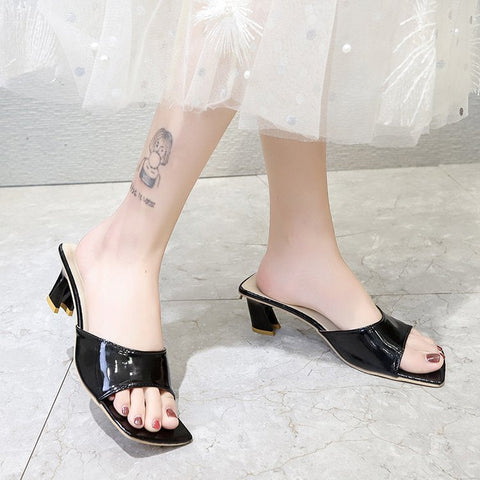 Women's Summer Korean Style Square Toe Heels