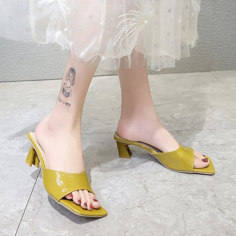 Women's Summer Korean Style Square Toe Heels