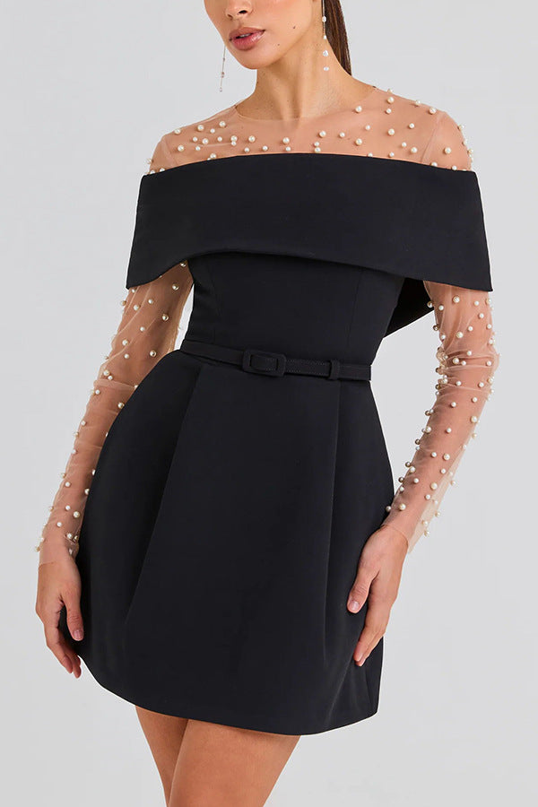 Belted off-shoulder dress