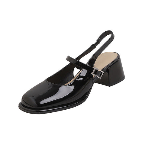 Women's Mary Jane Summer Chunky Pumps Buckle Closed Sandals