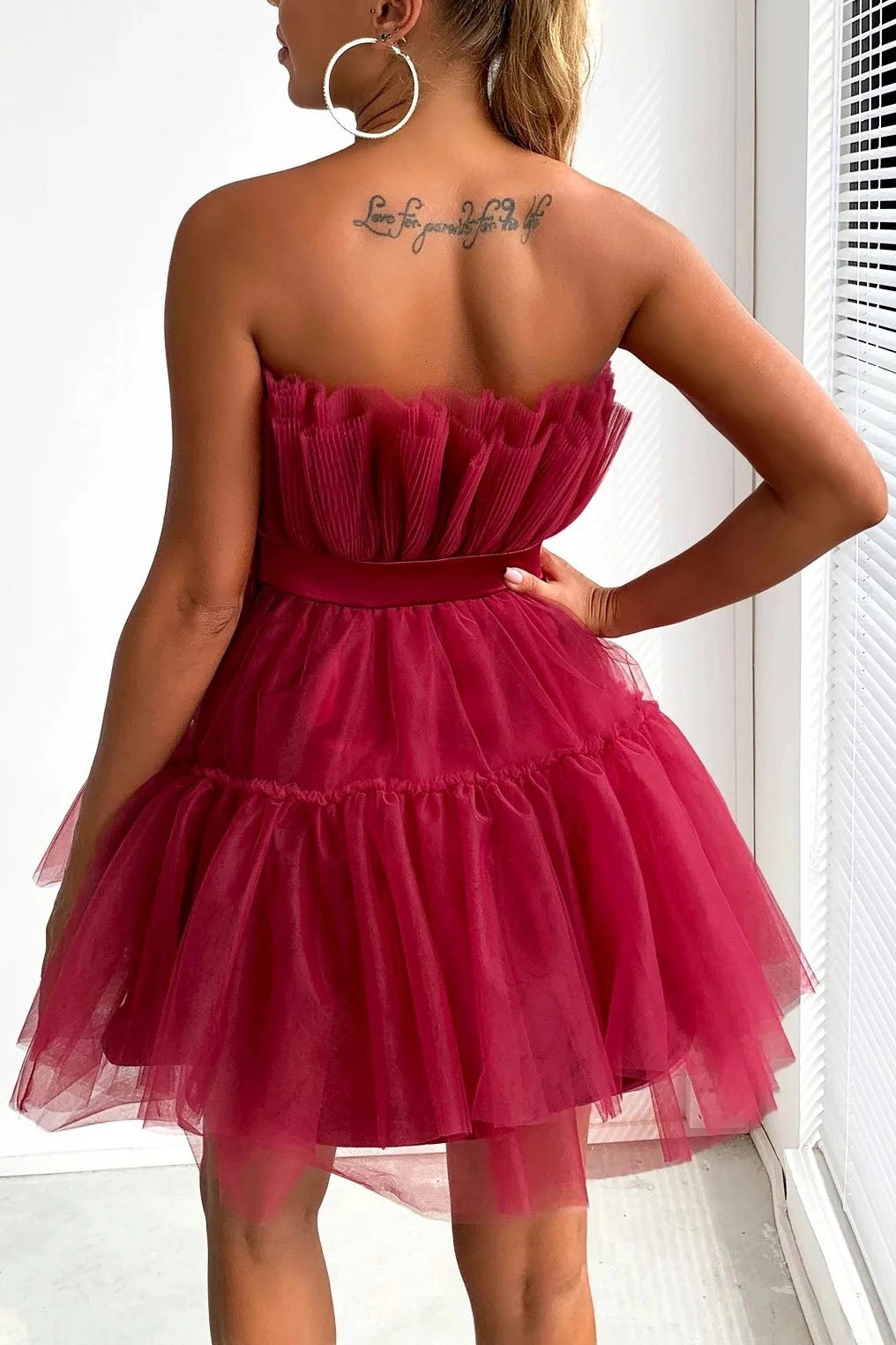 Tube top Mesh Temperament bow tutu Dress