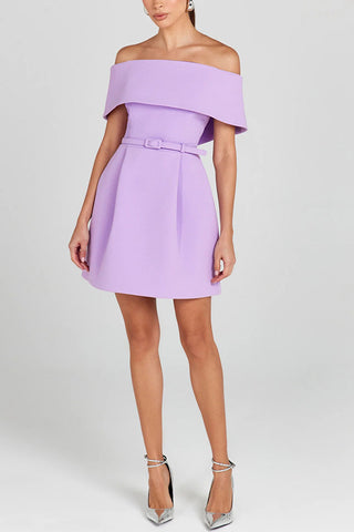 Belted off-shoulder dress