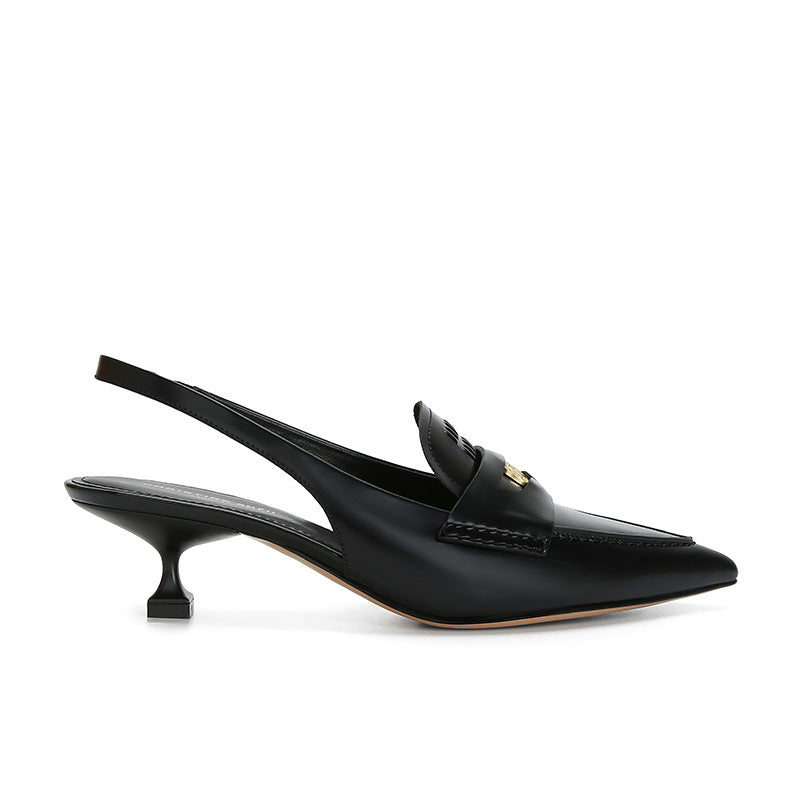 Unique Glamorous Small Coin Genuine Pointed Heels