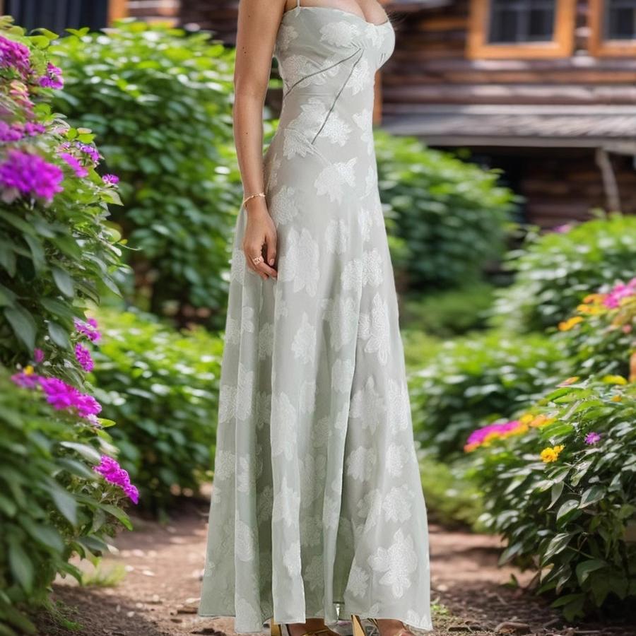 Sheer Fitted Holiday Floral Dress