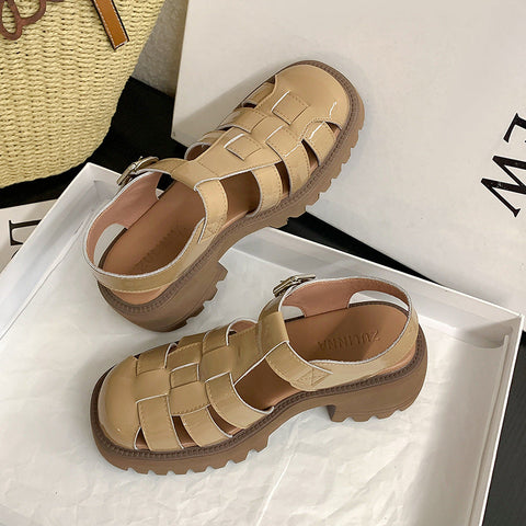 Women's Roman Platform High Toe Box Vintage Heels