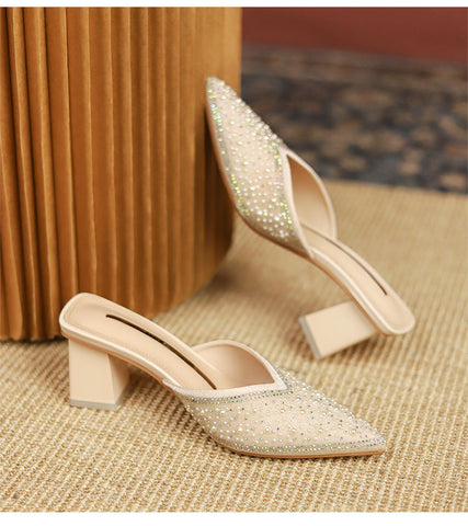 Women's Fairy Thick Pointed High Heels