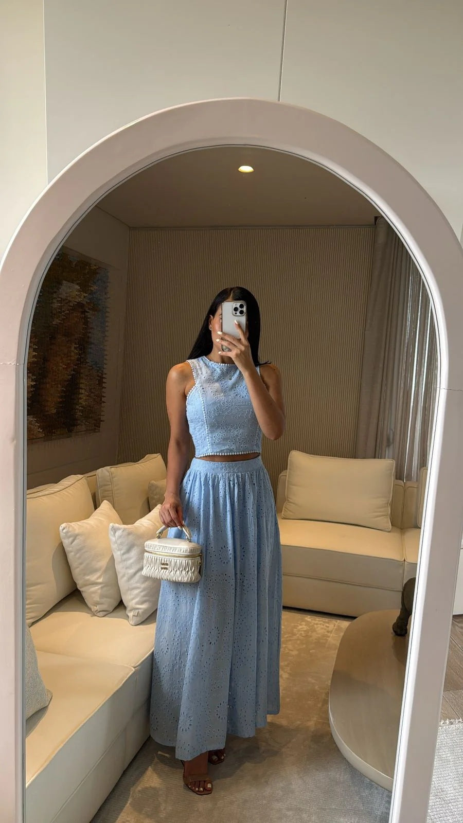 Vest lace skirt suit